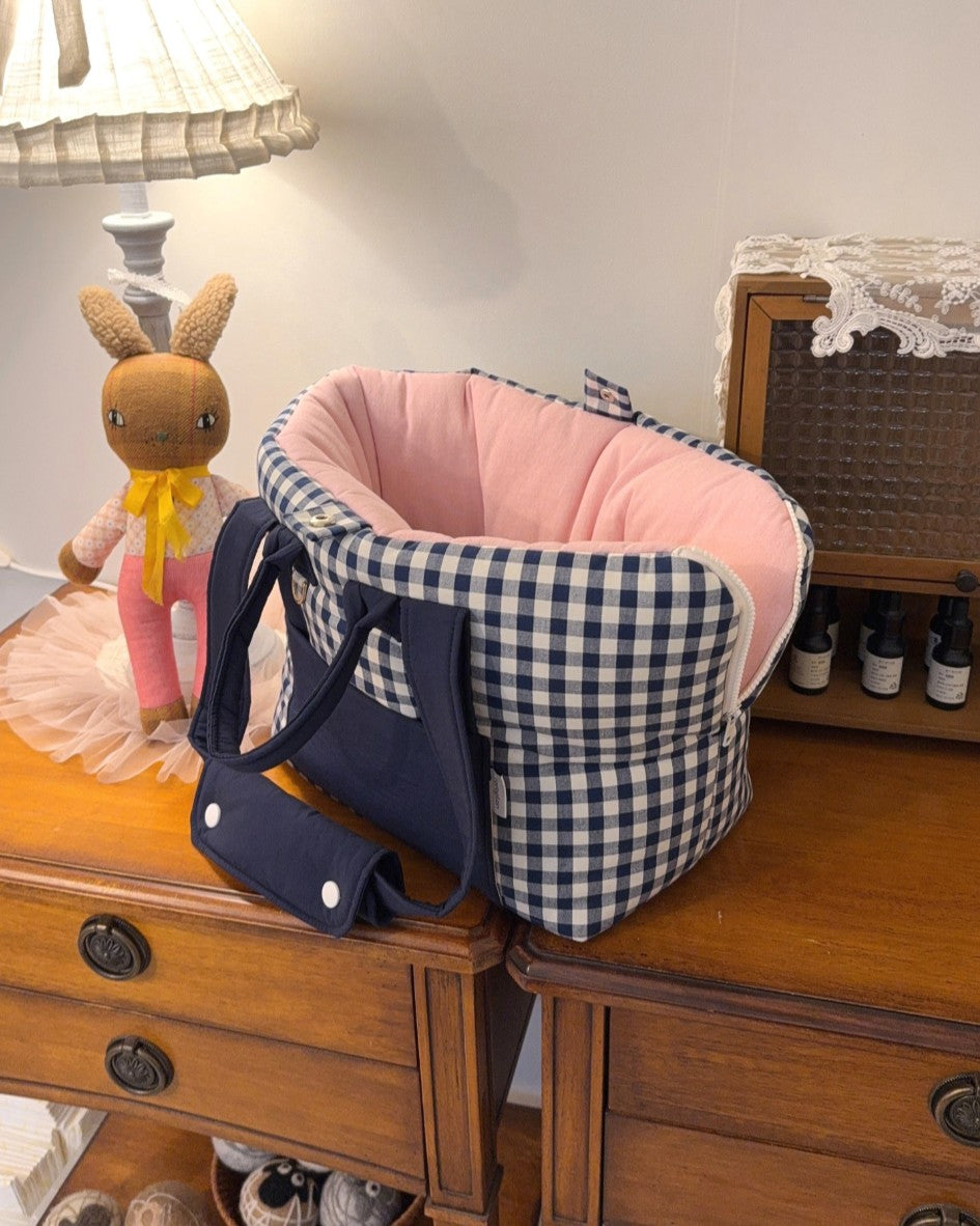 【受注生産】13th cozy check rorobag｜犬用キャリーバッグ