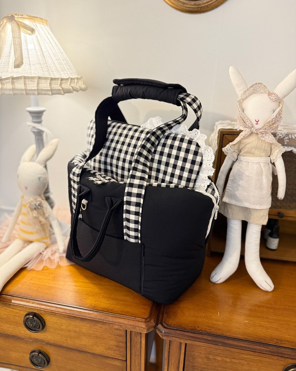 【受注生産】13th cozy check rorobag｜犬用キャリーバッグ