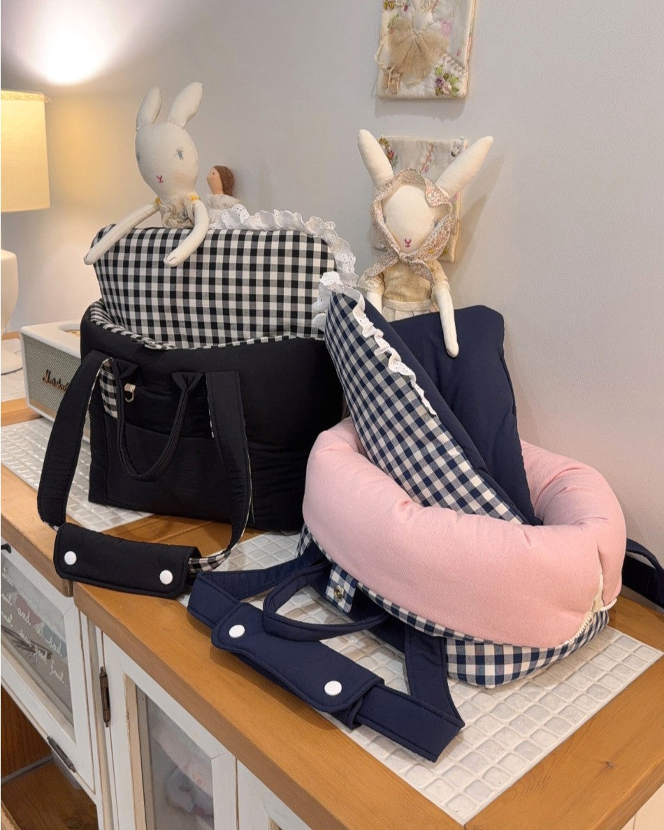 【受注生産】13th cozy check rorobag｜犬用キャリーバッグ