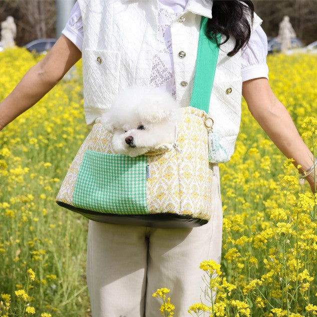 roroplan 13th sky weave & yellow breeze needbag｜犬用キャリー