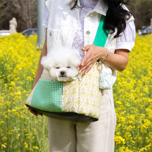 roroplan 13th sky weave & yellow breeze needbag｜犬用キャリー