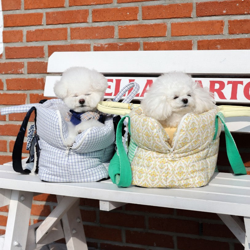 【受注生産】16th sky weave & yellow breeze rorobag｜犬用キャリーバッグ