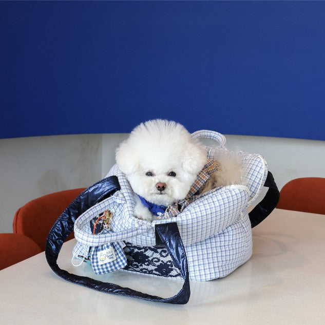 【受注生産】16th sky weave & yellow breeze rorobag｜犬用キャリーバッグ
