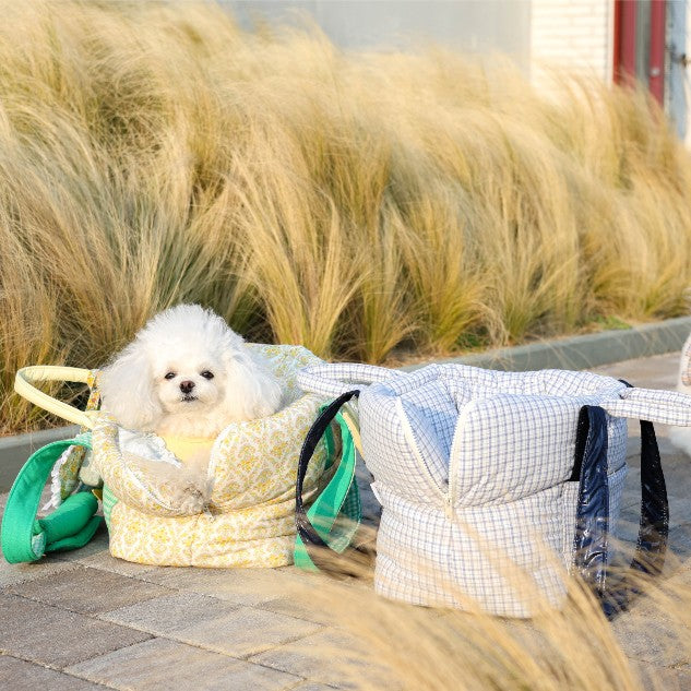 【受注生産】16th sky weave & yellow breeze rorobag｜犬用キャリーバッグ