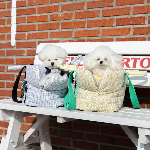 【受注生産】16th sky weave & yellow breeze rorobag｜犬用キャリーバッグ