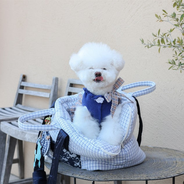 【受注生産】16th sky weave & yellow breeze rorobag｜犬用キャリーバッグ