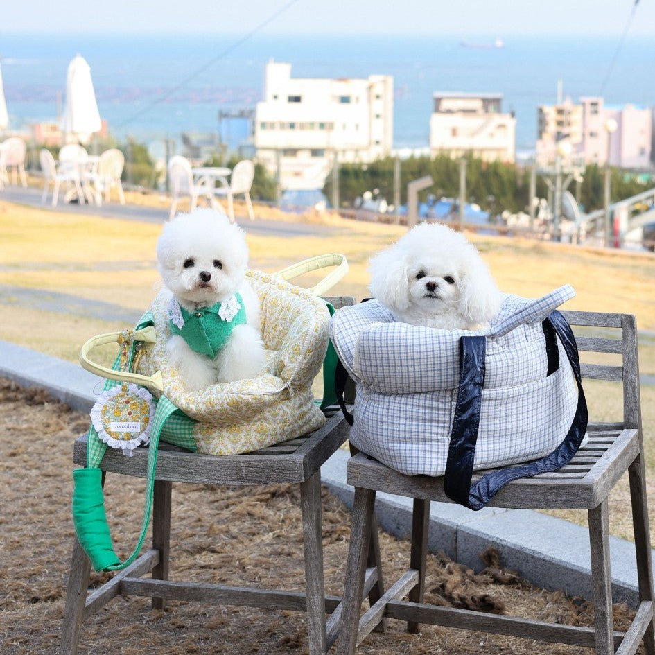 【受注生産】16th sky weave & yellow breeze rorobag｜犬用キャリーバッグ