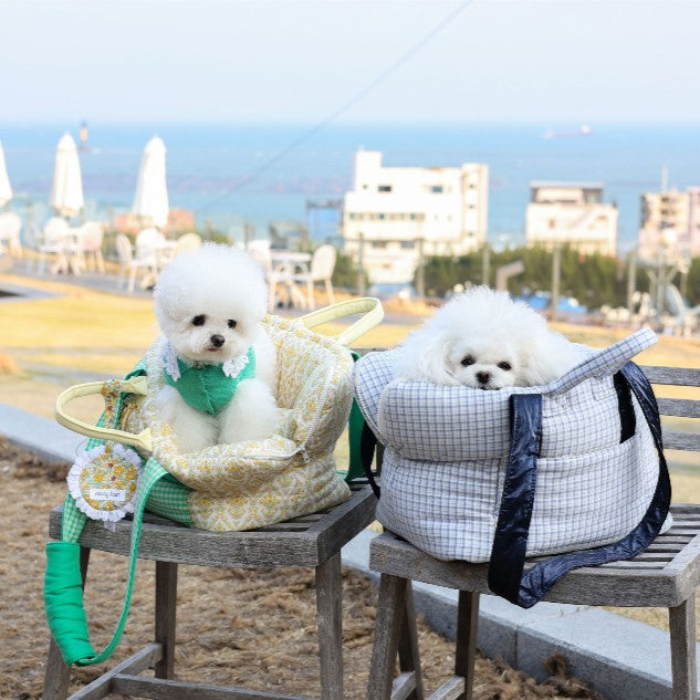 【受注生産】16th sky weave & yellow breeze rorobag｜犬用キャリーバッグ
