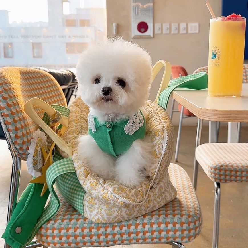 【受注生産】16th sky weave & yellow breeze rorobag｜犬用キャリーバッグ