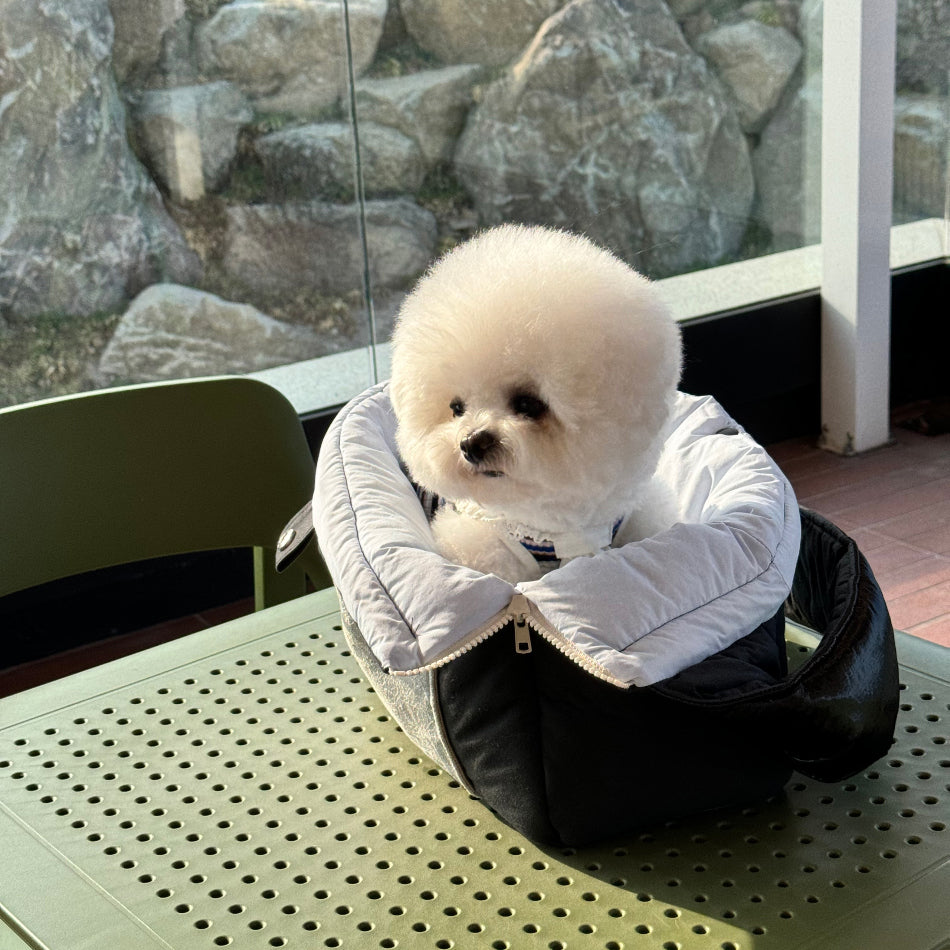【受注生産】3rd cotton needbag black｜犬用キャリーバッグ・スリングバッグ