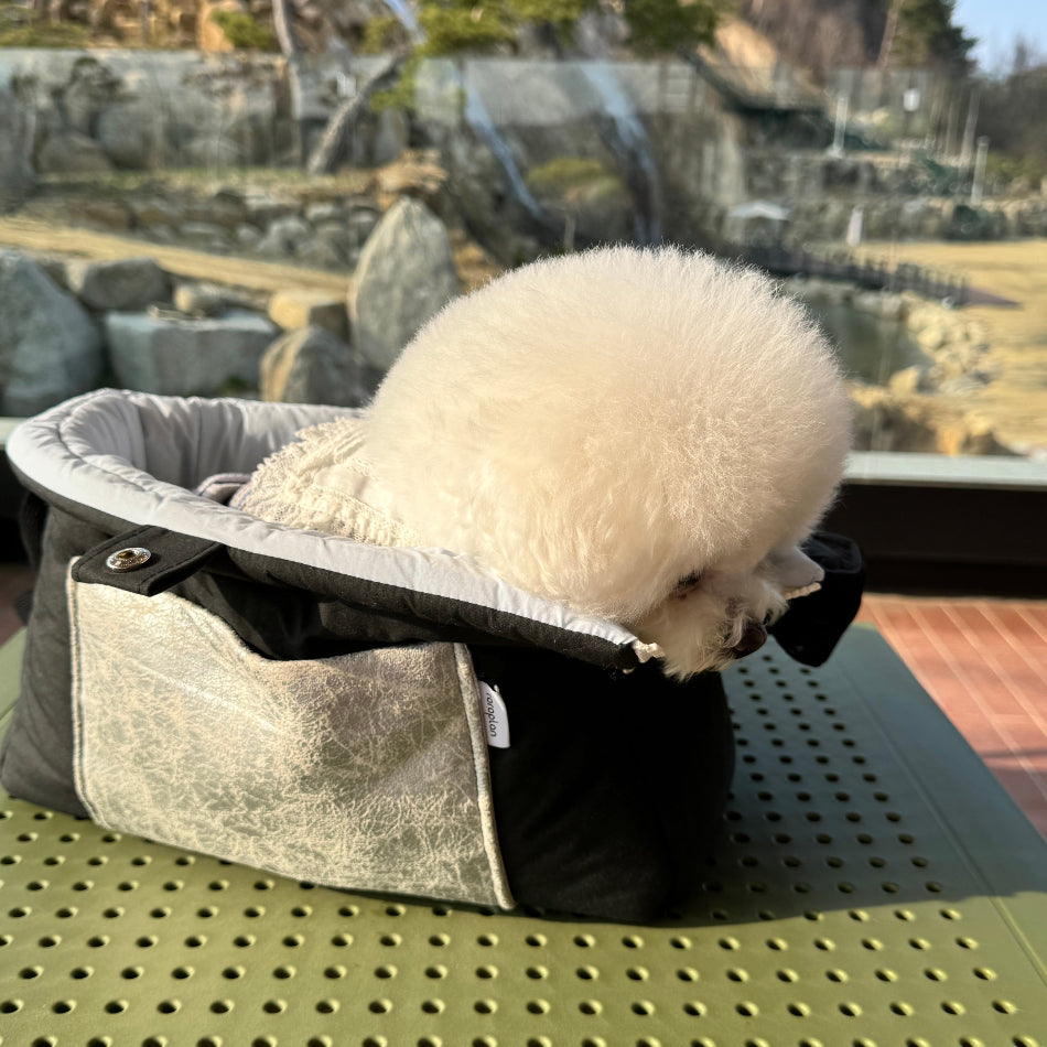【受注生産】3rd cotton needbag black｜犬用キャリーバッグ・スリングバッグ