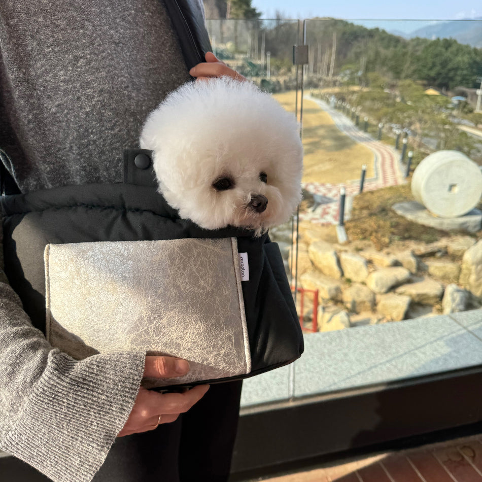 【受注生産】3rd cotton needbag black｜犬用キャリーバッグ・スリングバッグ