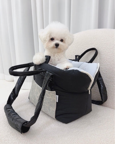 【受注生産】Cotton rorobag (Black)｜犬用キャリーバッグ