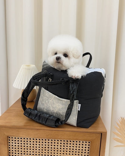 【受注生産】Cotton rorobag (Black)｜犬用キャリーバッグ