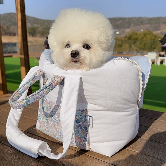 【受注生産】7th Cotton rorobag (White)｜犬用キャリーバッグ