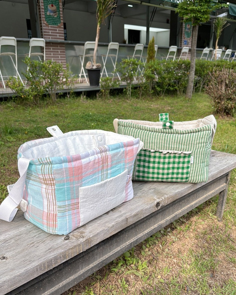 【受注生産】9th linen needbag｜犬用キャリーバッグ・スリングバッグ