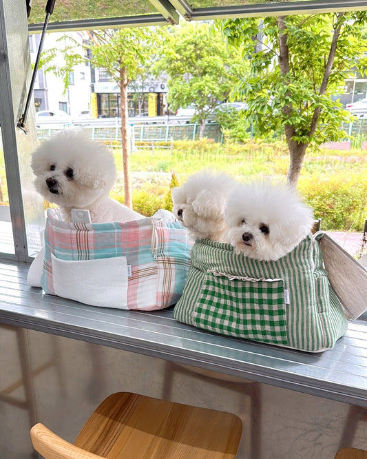 【受注生産】9th linen needbag｜犬用キャリーバッグ・スリングバッグ
