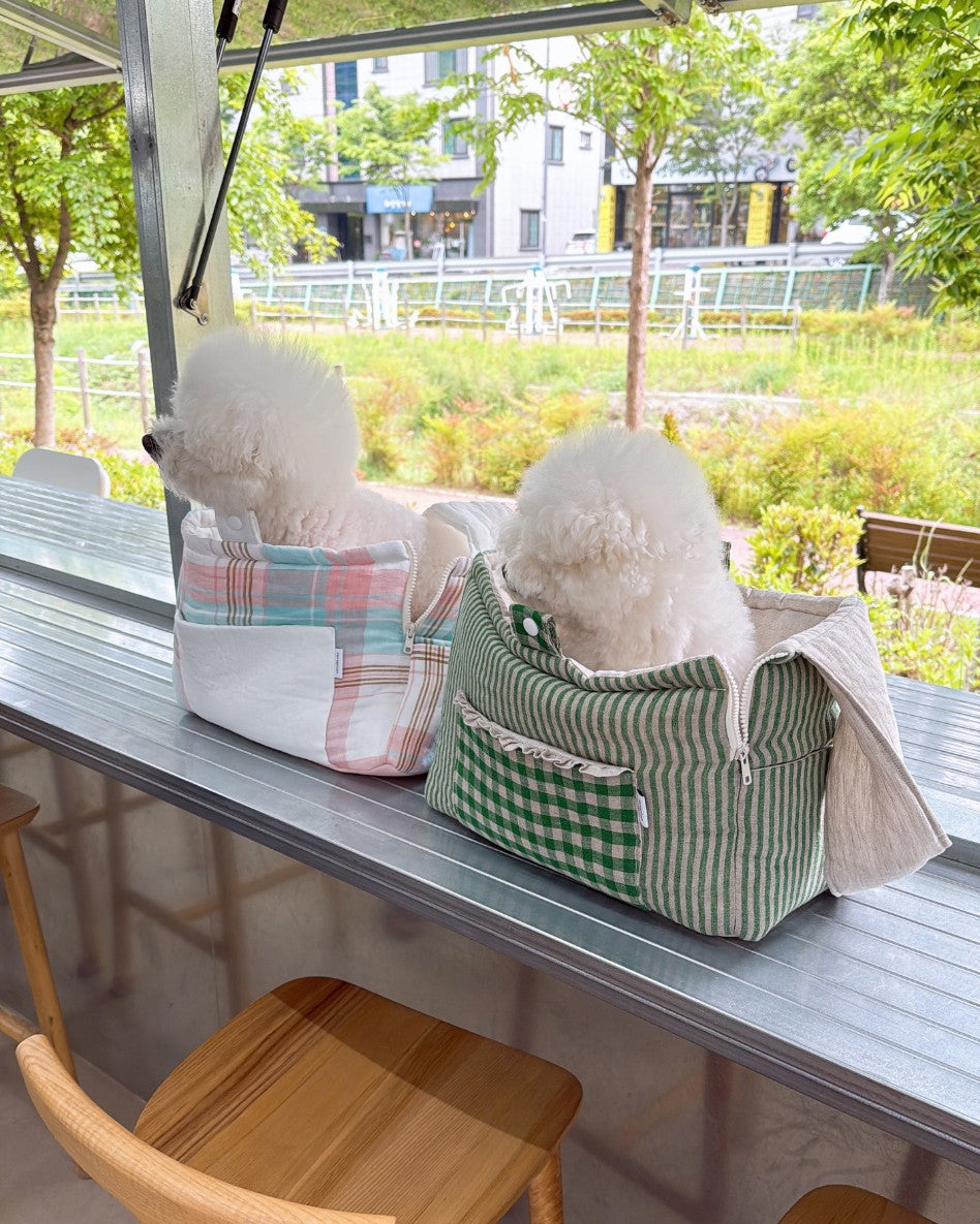 【受注生産】9th linen needbag｜犬用キャリーバッグ・スリングバッグ