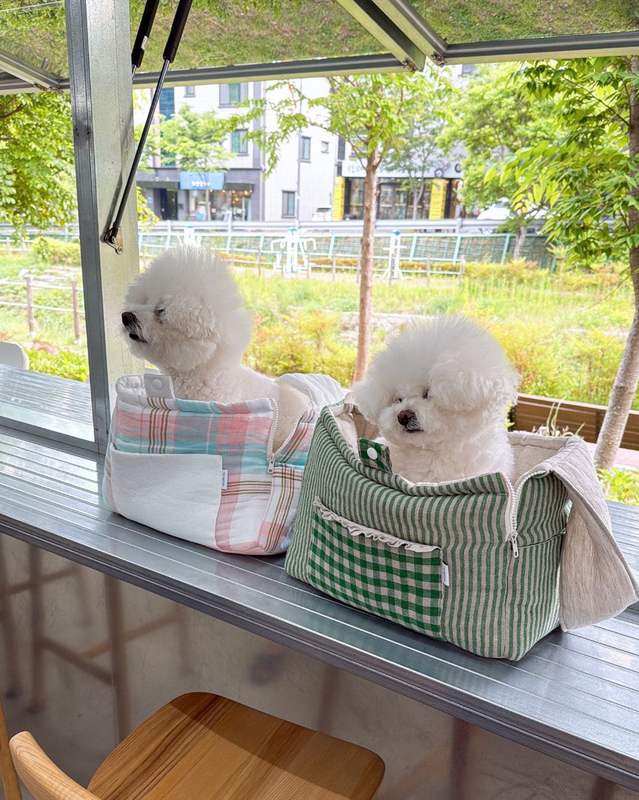 【受注生産】9th linen needbag｜犬用キャリーバッグ・スリングバッグ