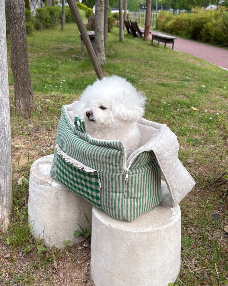 【受注生産】9th linen needbag｜犬用キャリーバッグ・スリングバッグ
