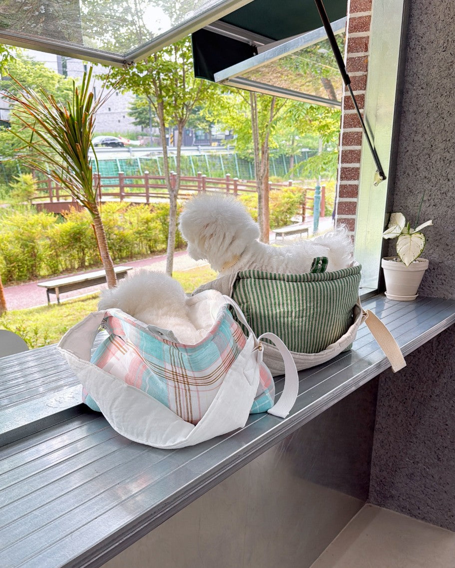 【受注生産】9th linen needbag｜犬用キャリーバッグ・スリングバッグ
