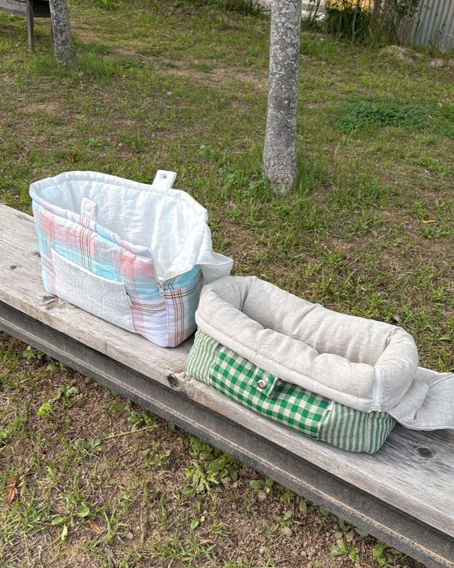 【受注生産】9th linen needbag｜犬用キャリーバッグ・スリングバッグ