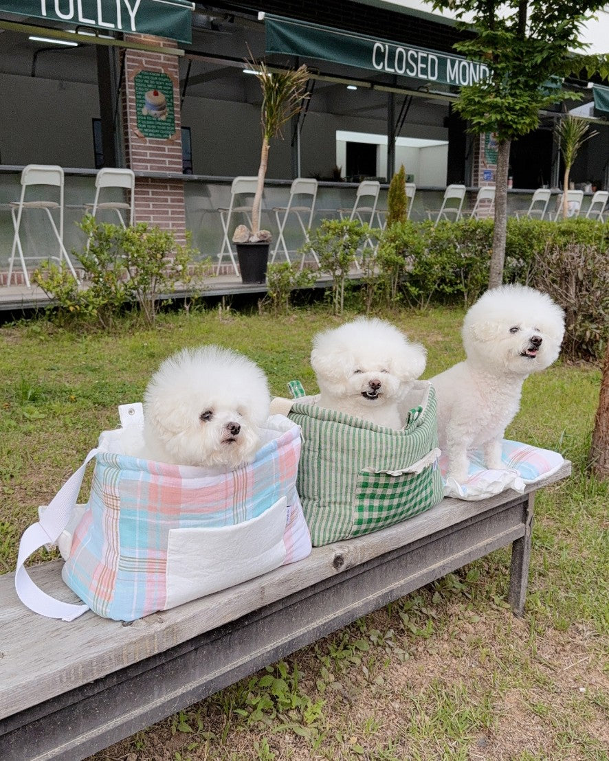 【受注生産】9th linen needbag｜犬用キャリーバッグ・スリングバッグ