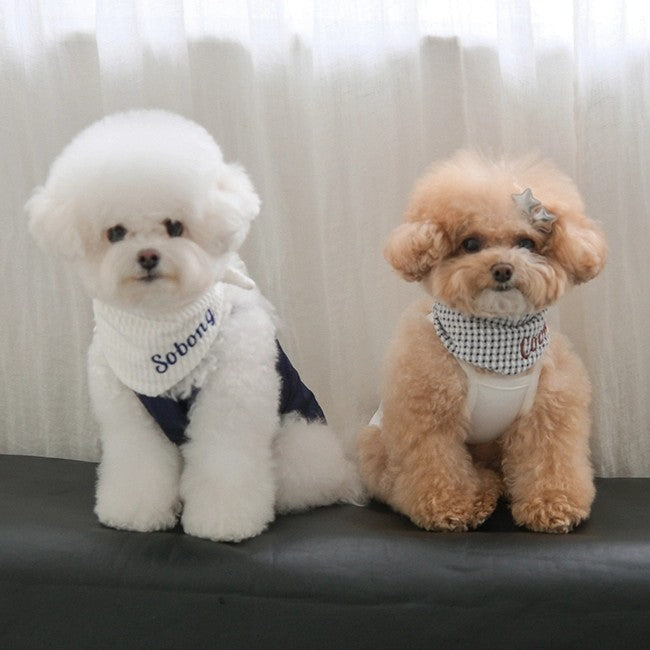 【予約】Checkpop Naming Scarf（ネーム刺繍可）