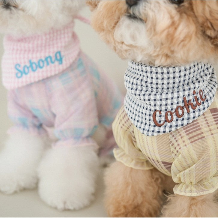 【予約】Checkpop Naming Scarf（ネーム刺繍可）