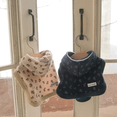 【予約】Floral Hooded Crop Poncho