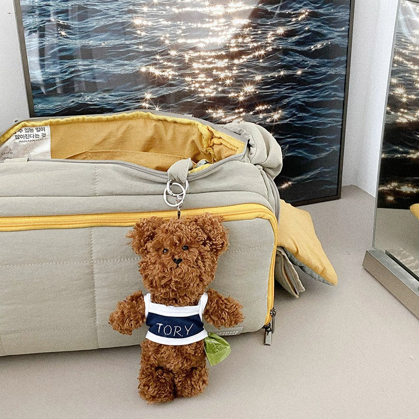 【予約】くまのぬいぐるみプープバッグキーリング（くまさん本体＋衣装部分にイニシャル刻印）