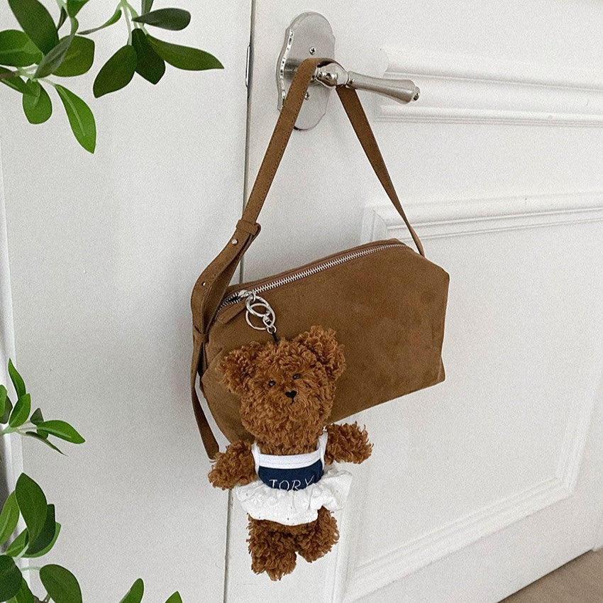 【予約】くまのぬいぐるみプープバッグキーリング（くまさん本体＋衣装部分にイニシャル刻印）