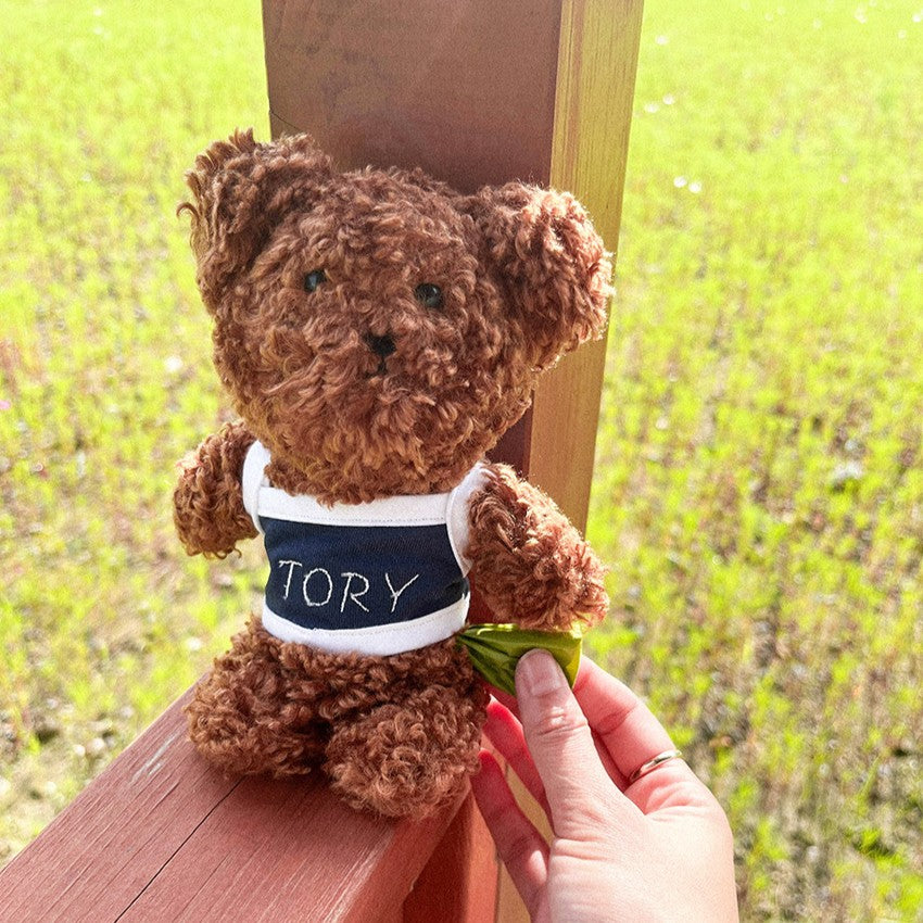 【予約】くまのぬいぐるみプープバッグキーリング（くまさん本体＋衣装部分にイニシャル刻印）